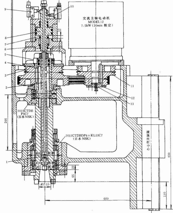 数控加工中心主轴松拉刀结构